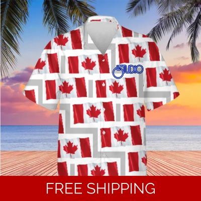 Hawaiian Shirt Unisex Le Studio Canada Flag